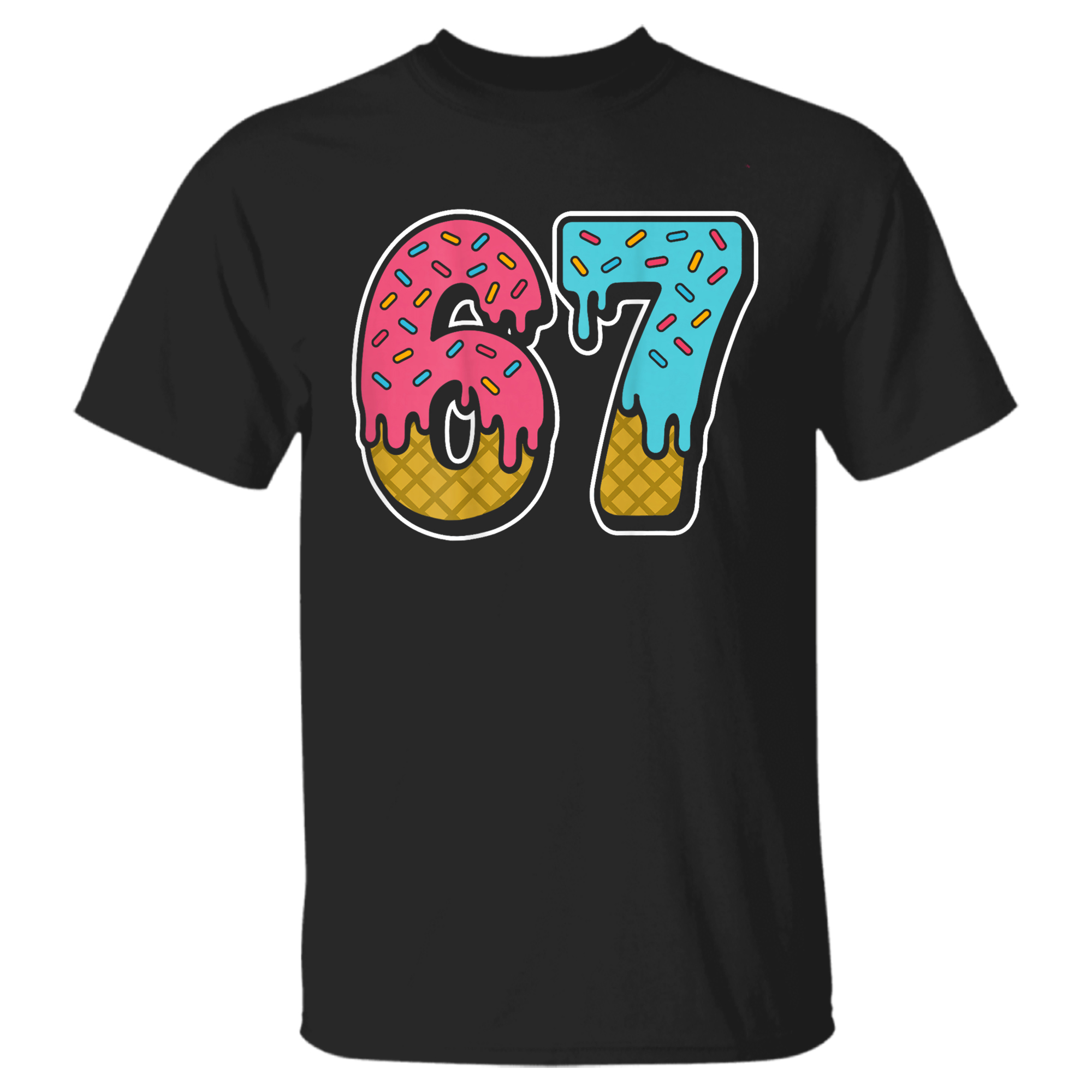 67 Ice Cream Drip Meme Six Seven Gen Alpha Slang T-Shirt