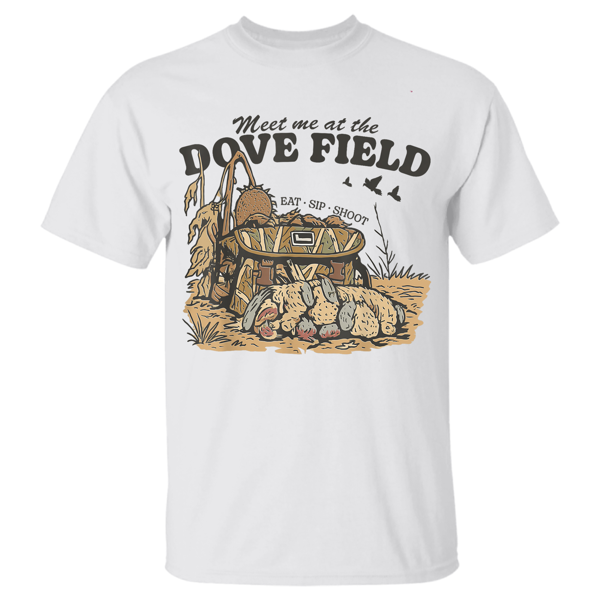 Meet Me at The Dove Field Dove Hunting Camo Bag Hunter Gift T-Shirt