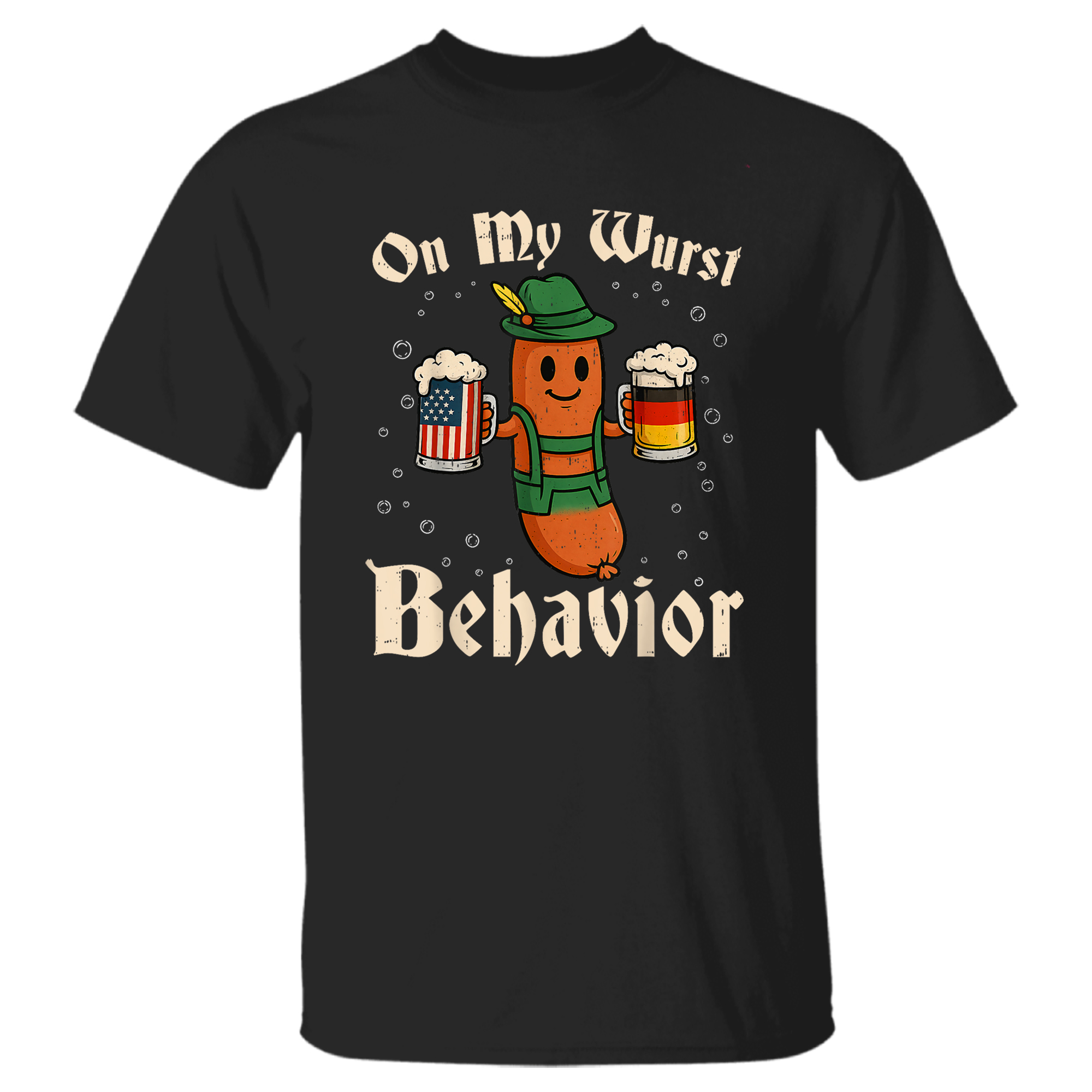 Oktoberfest On My Wurst Behavior Funny German Men Women T-Shirt