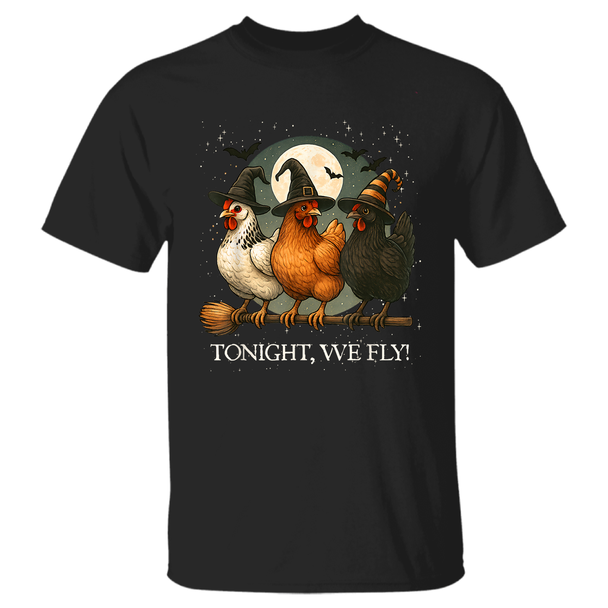 Tonight We Fly Funny Chicken Spooky Season Farm Halloween T-Shirt